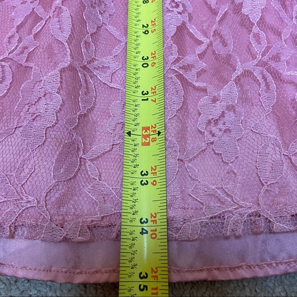 Vintage Pink Lace Dress with Bow on Back - 6 - Picture 12 of 12